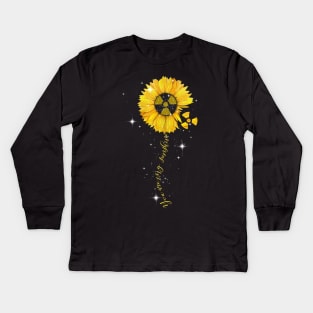 Radiologist Sunflower Hippie Gift For Rad Tech Lover Kids Long Sleeve T-Shirt